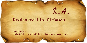 Kratochvilla Alfonza névjegykártya
